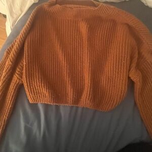 Women's Cropped Light Brown Sweater